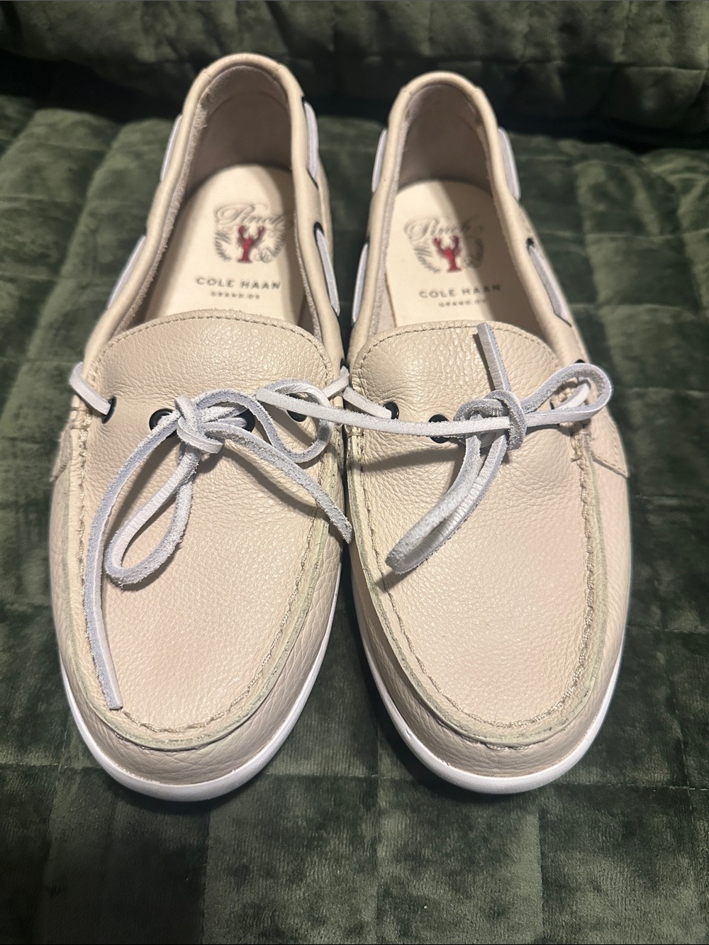 Cole Haan Beige Leather Boat Shoes